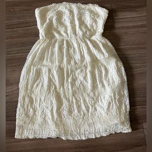 Small white lace strapless dress